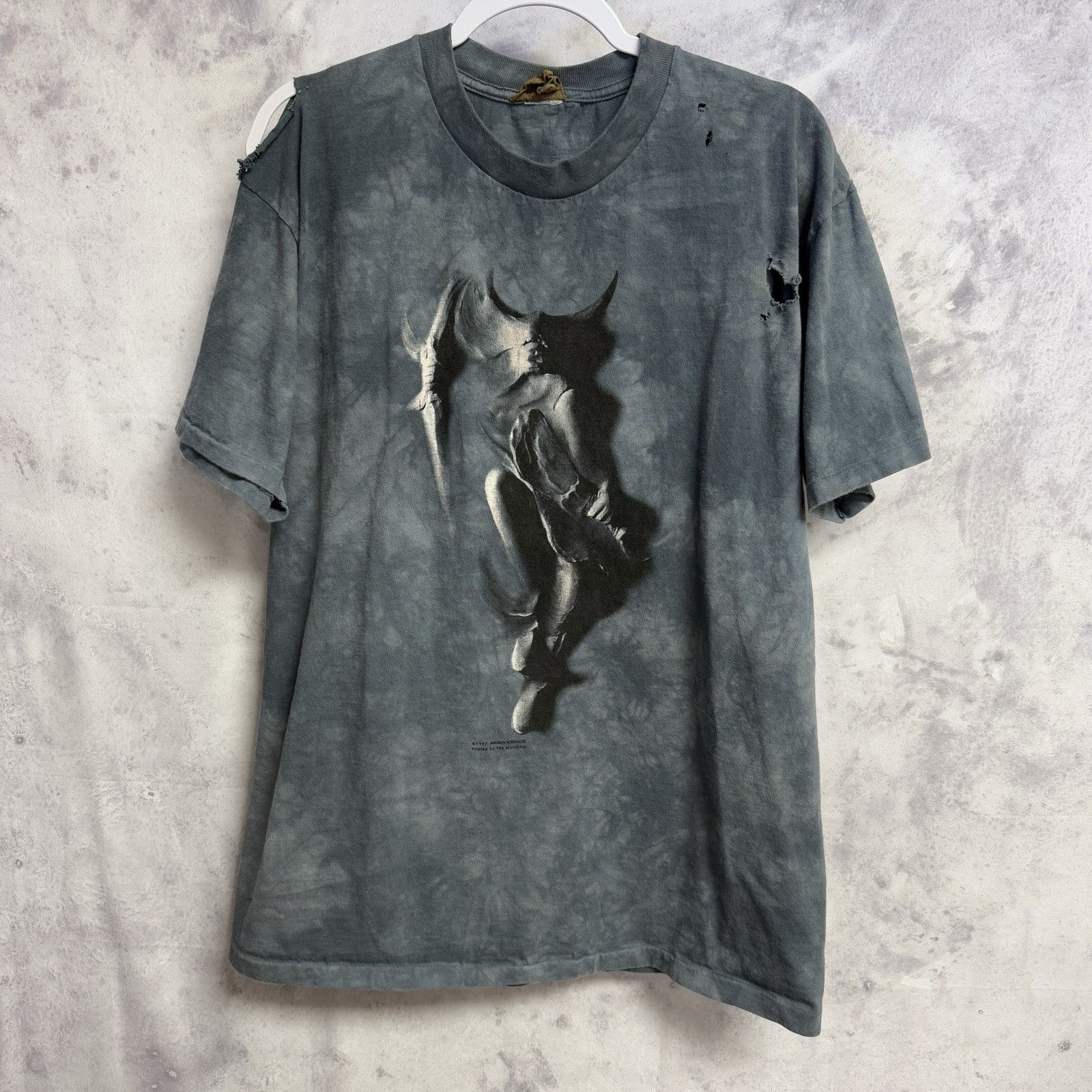 The Mountain Vintage 90s The Mountain Thrashed T Shirt Mens Xl 22x29 Gray Hoodie, Sweatshirt | FlexRushtees.com