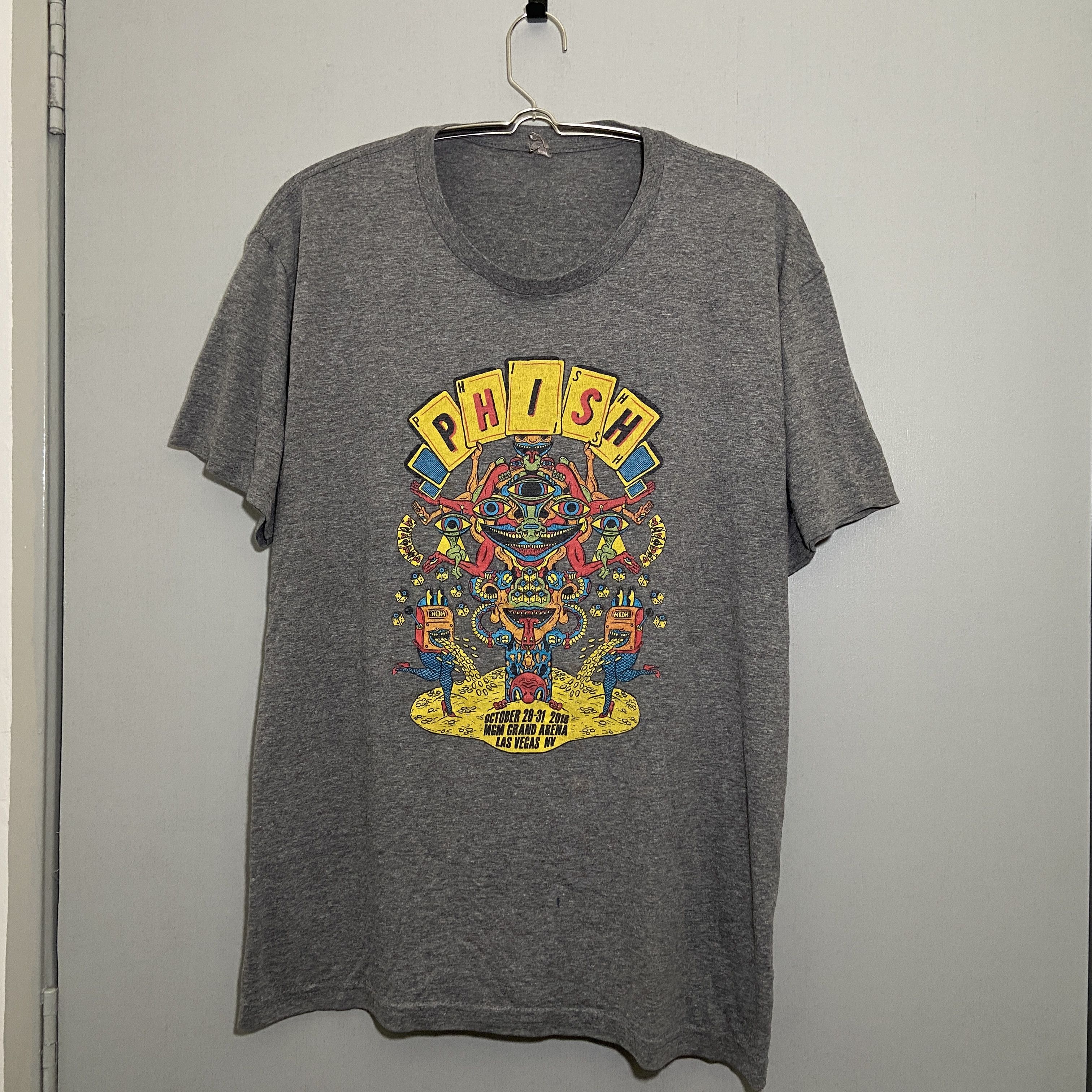 Vintage Phish Tour Shirt 2016 Las Vegas Psychedelic Tri Blend Rayon Hoodie, Sweatshirt | FlexRushtees.com
