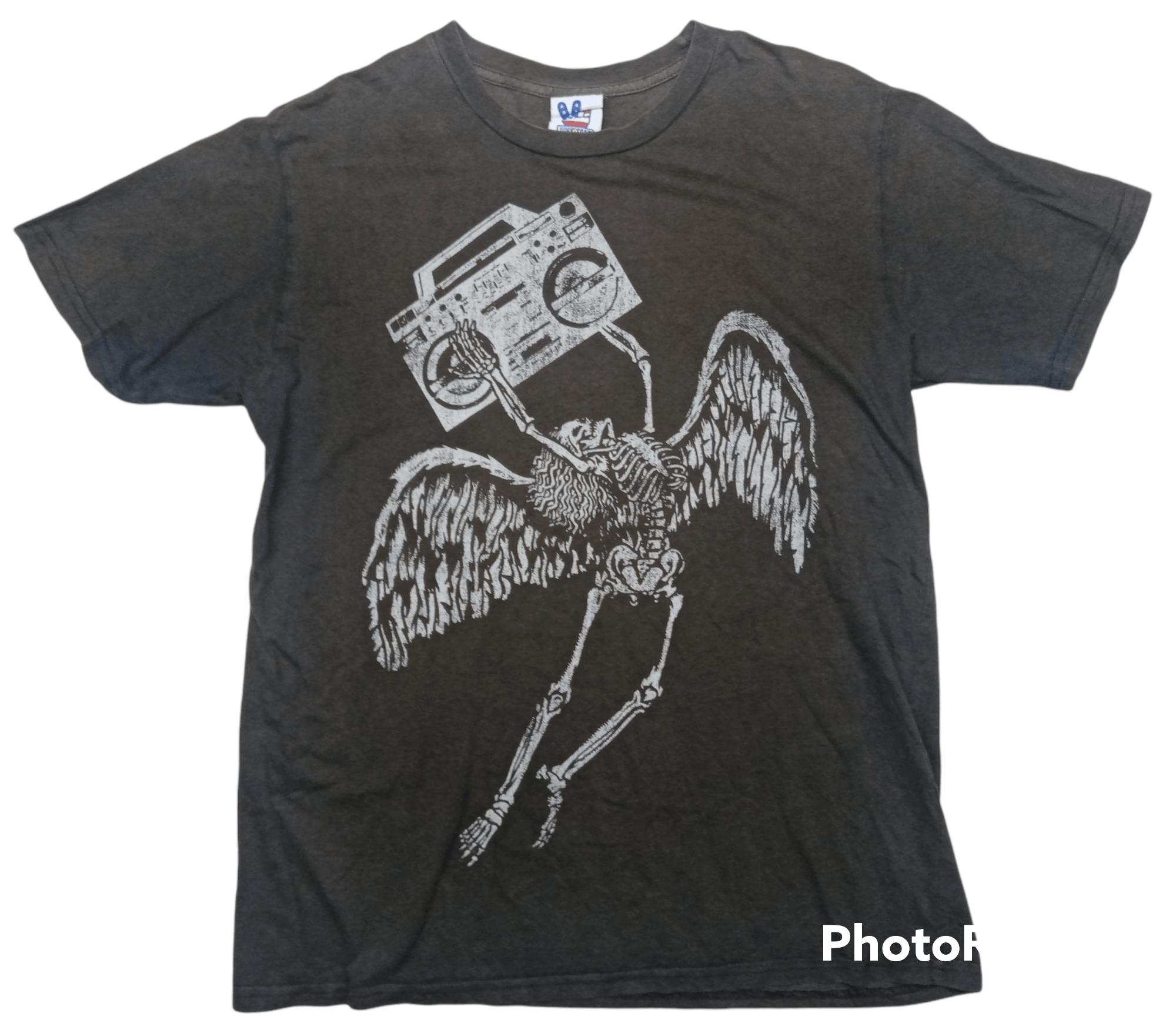 Vintage Junk Food Led Zeppelin Angel Skeleton With Beatbox T-Shirts, Hoodie, Sweatshirt | FlexRushtees.com