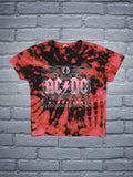 Band Tees Y2k Vtg Ac Dc Rock Band Tee Shirt Custom Tie Dyed Black Ice