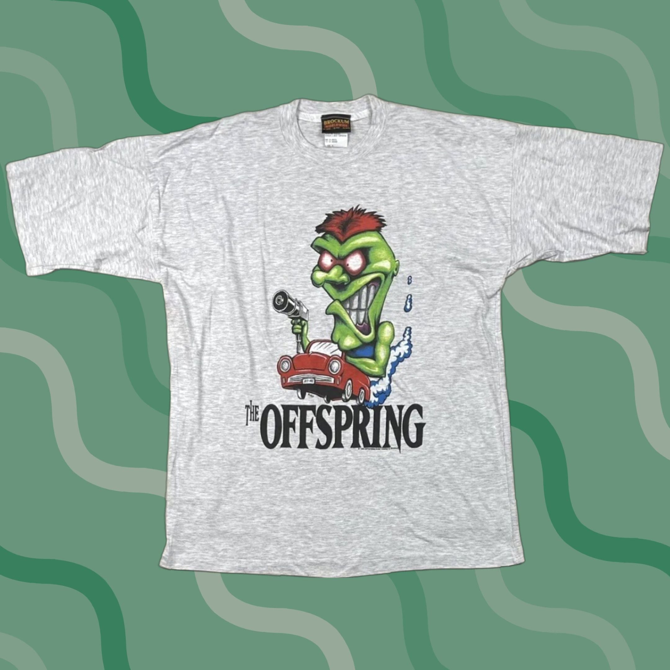 Vintage Brockum The Offspring T Shirt Xl Gray 90s Punk Tour Mens Shirt Short Sleeve Crew Nec Hoodie, Sweatshirt