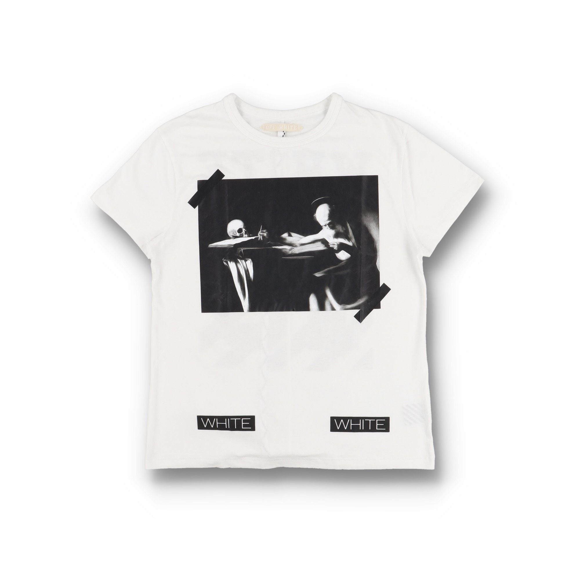Off White White Caravaggio 13 Diagonals Oversized T Shirt Hoodie, Sweatshirt | FlexRushtees.com