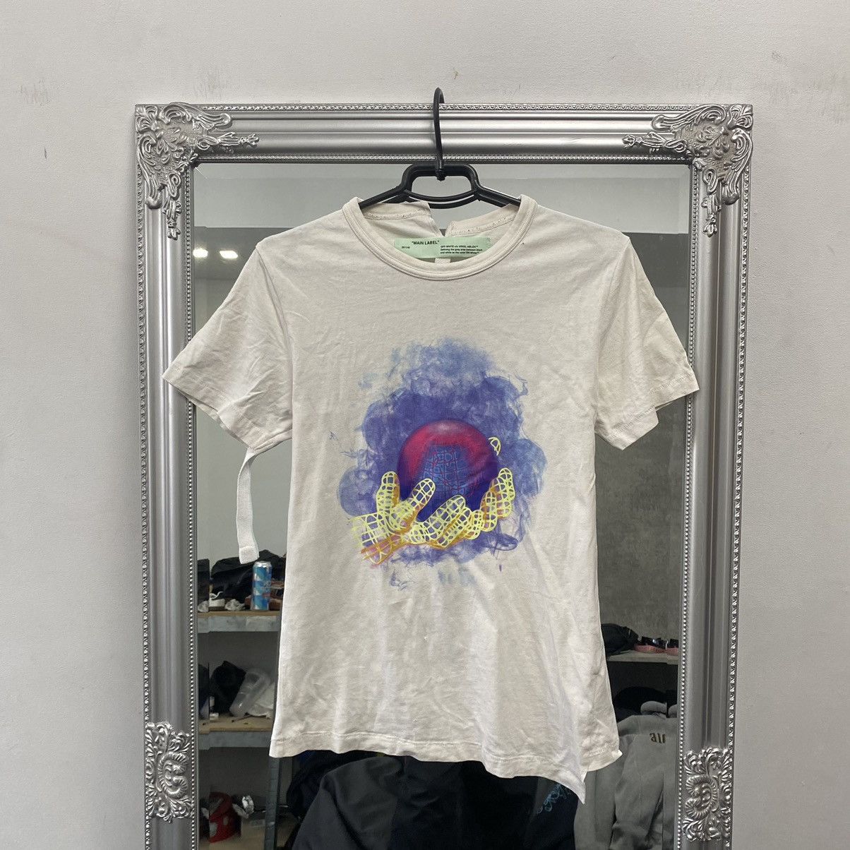 White Off White T Shirt World Hand Hoodie, Sweatshirt | FlexRushtees.com