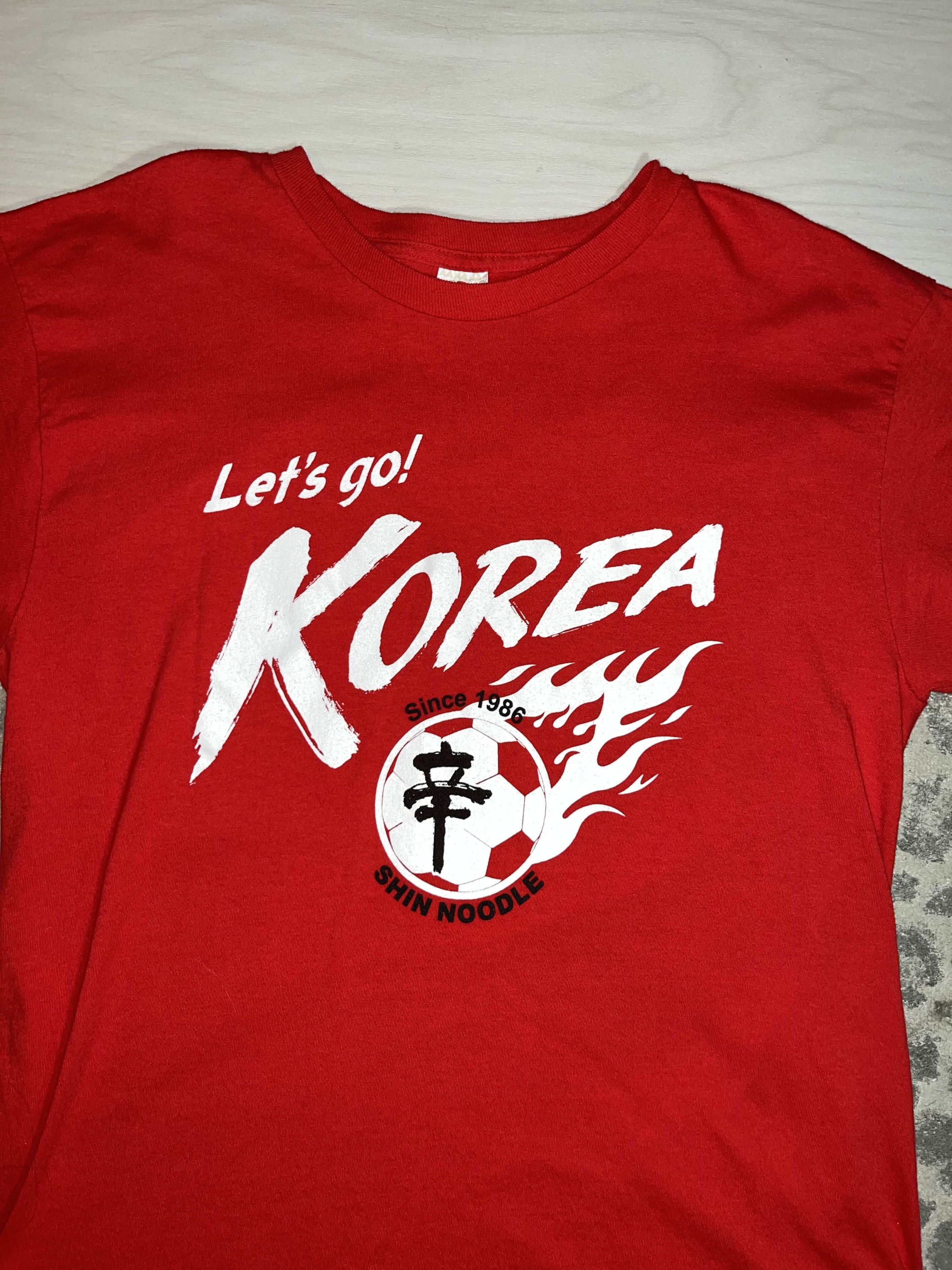 Vintage Y2k Korea Soccer Shin Noodle Promo Shirt Hoodie, Sweatshirt | FlexRushtees.com