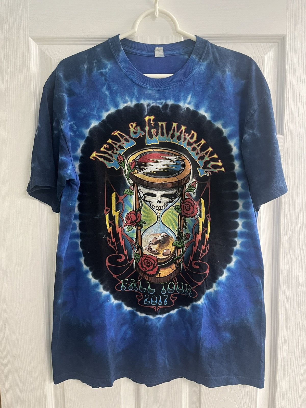 Dead Grateful Dead Dead Company Fall Tour 17 Blue Tie Dye Tee Hoodie, Sweatshirt | AU16VibeMintTees.com