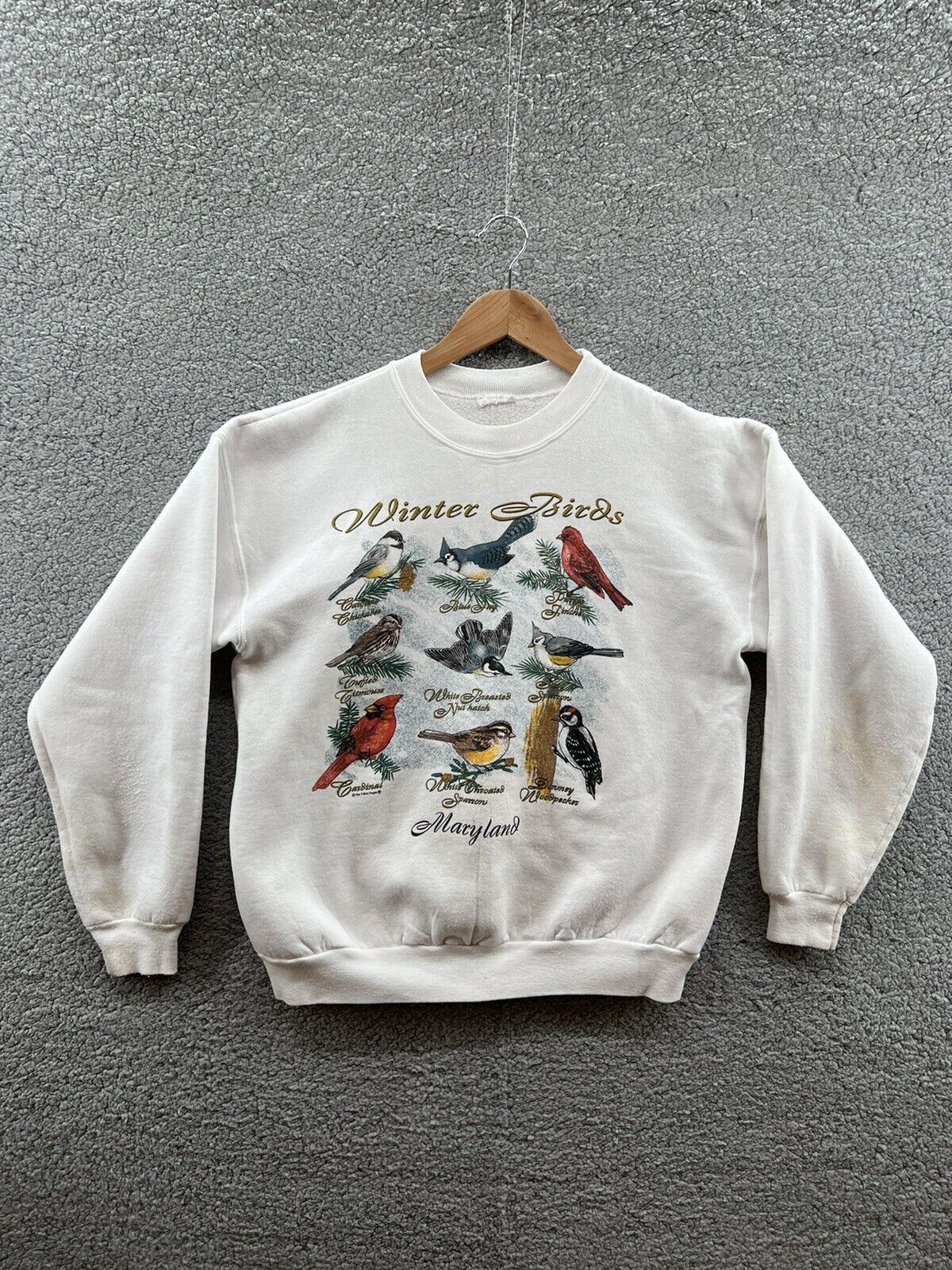 Other Vintage Winter Birds Maryland White Christmas Crewneck Sweat T-Shirts, Hoodie, Sweatshirt | FlexRushtees.com