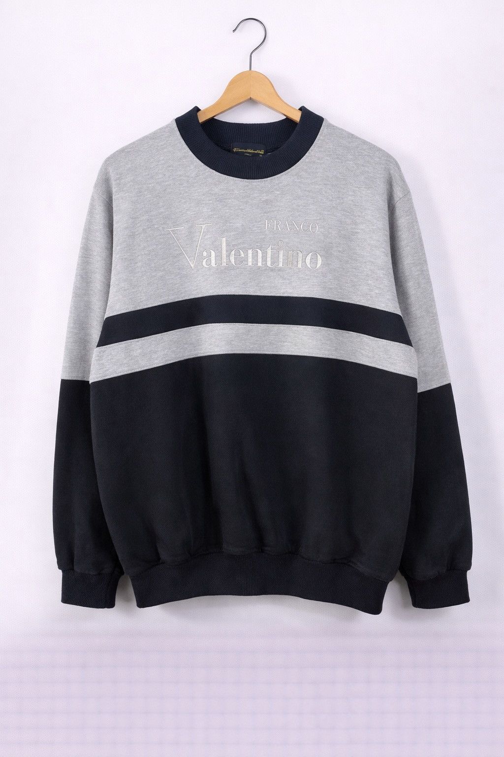 Japanese Brand Vintage Franco Valentino Italy Two Tone Crewneck Sweatshirt