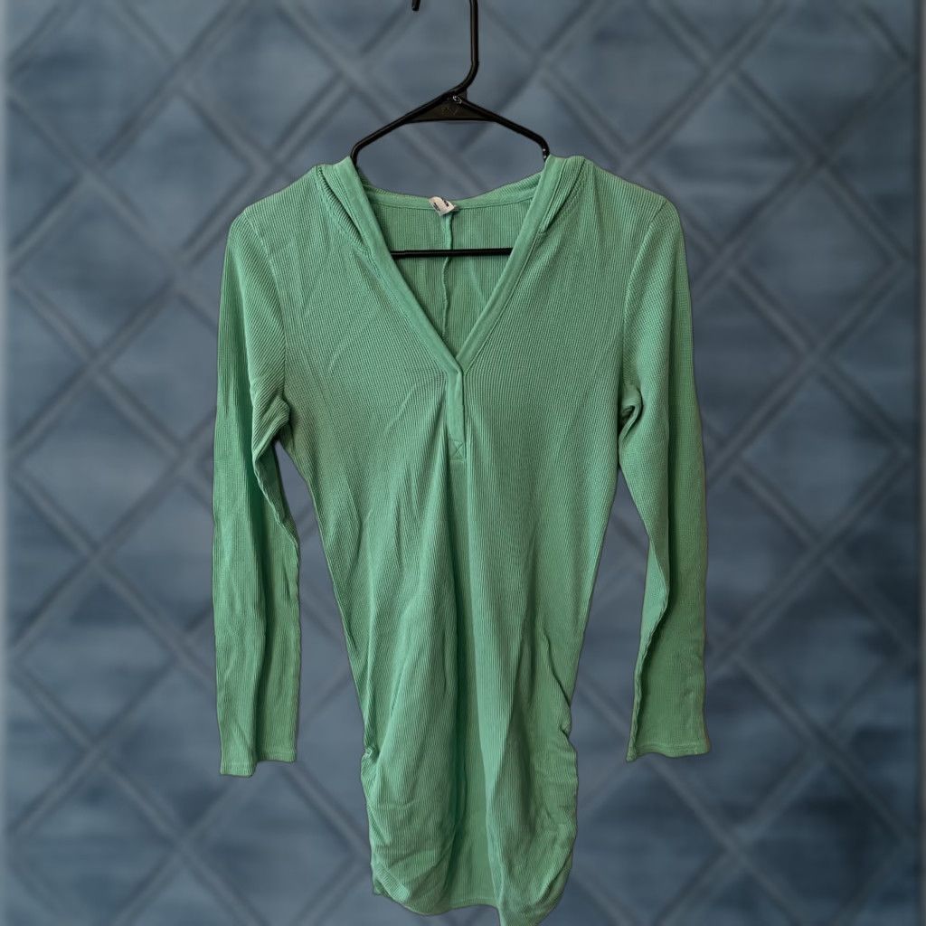 Navy Vintage Old Navy Womens Hoodie Tunic Top Long Sleeve Green Casual Fall Spring Winter Shirt