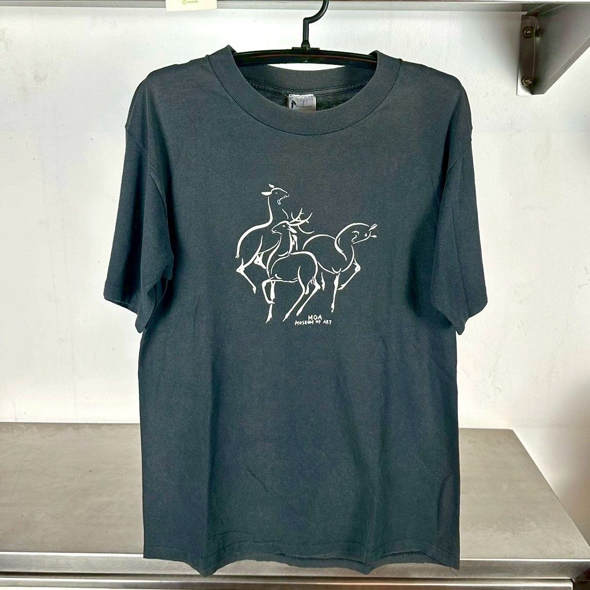 Vintage 90s Moa Museum Of Art Deer Artwork Large T Shirt Hoodie, Sweatshirt | FlexRushtees.com