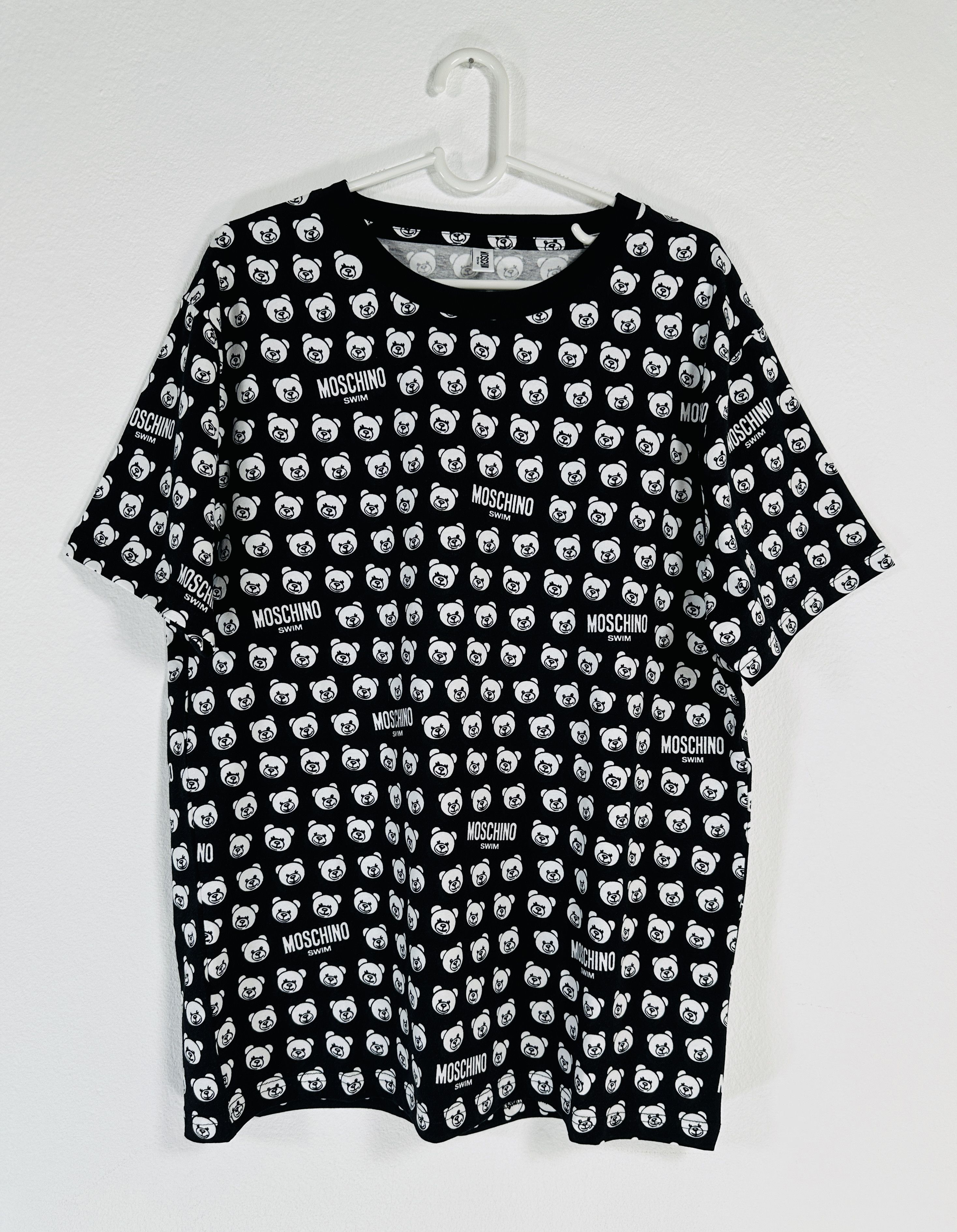 Moschino Men S Black Casual T Shirt With Bear And All Over Logo