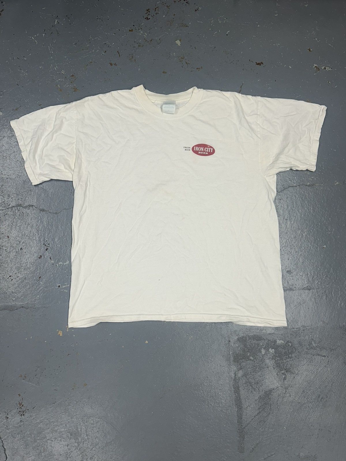 Crazy Vintage 90s Essential Iron City Beer White Tee Shirt Hoodie, Sweatshirt | FlexRushtees.com