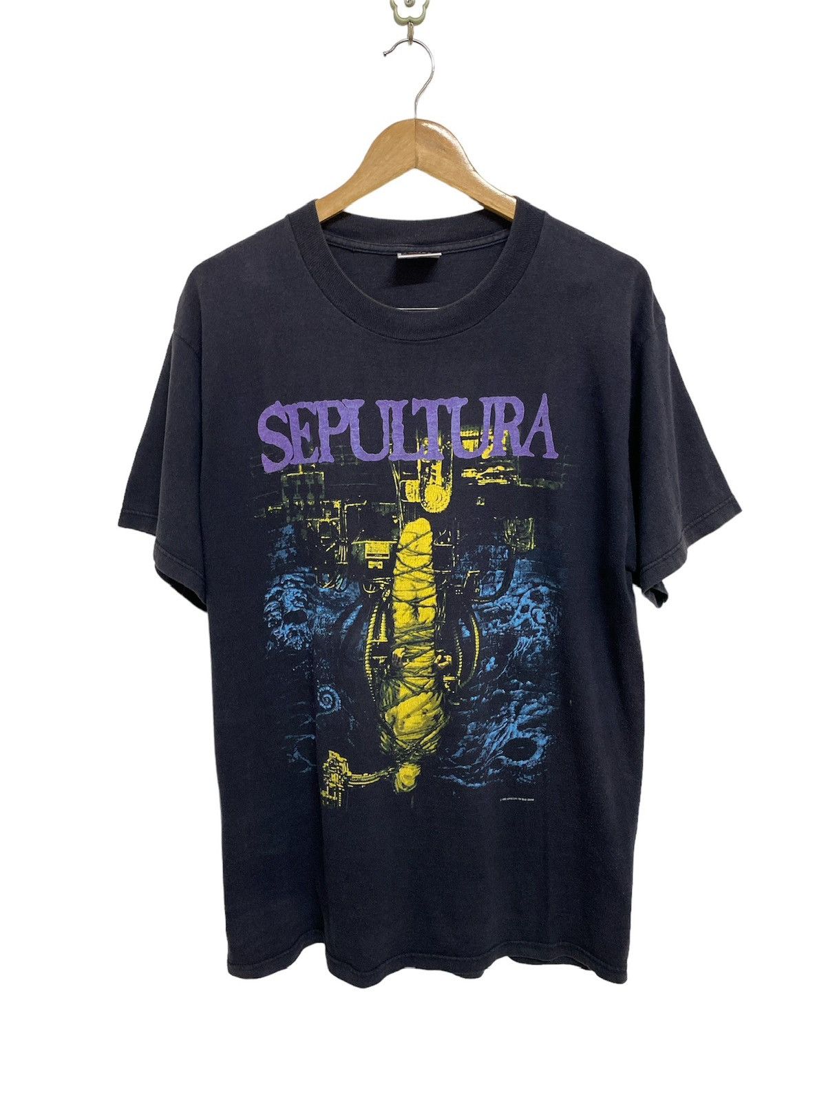 Vintage 1993 Sepultura Chaos A D Blue Grape Tshirt Hoodie, Sweatshirt | FlexRushtees.com