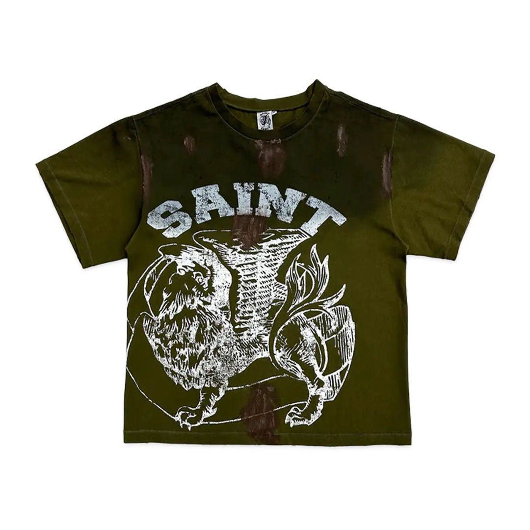 Saint Vanity Griffin Tee Distressed Dirty Washed Green Hoodie, Sweatshirt | FlexRushtees.com
