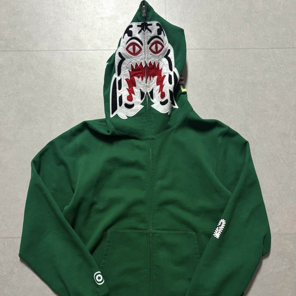Bape Abc Camo Tiger Full Zip Hoodie Army Green T-Shirts, Sweatshirt | FlexRushtees.com