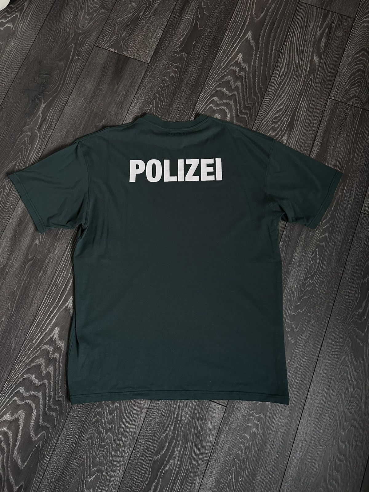 Vetements Aw21 Polizei Oversized Tshirt Forest Green Hoodie, Sweatshirt | FlexRushtees.com