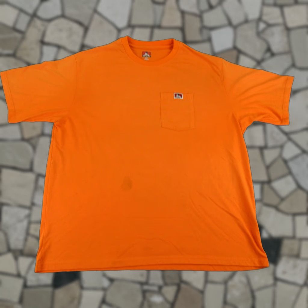 Davis Ben Davis Shirt Mens 2xl Hi Vis Utility Workwear Pocket Tee Orange