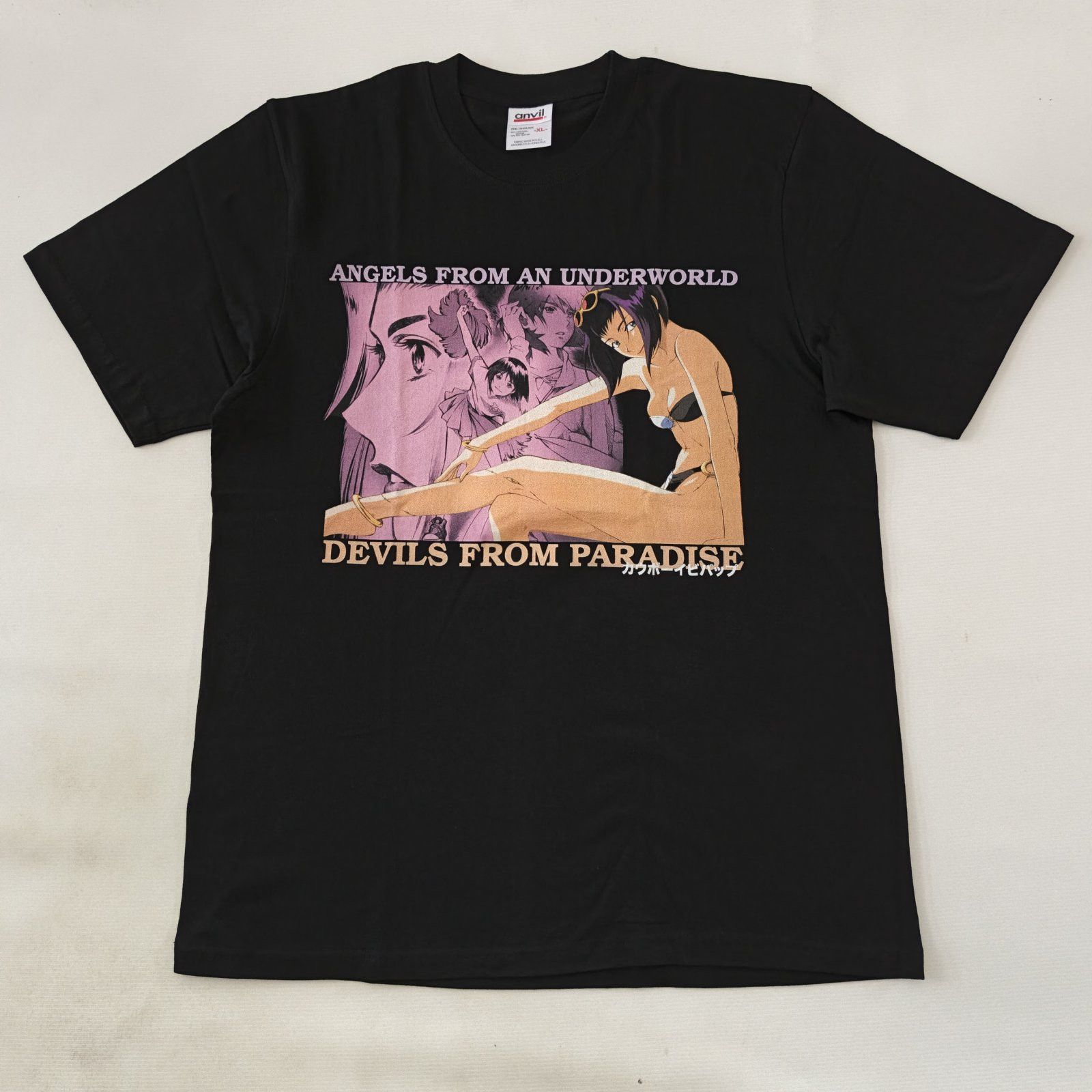 Anime Cowboy Bebob Faye Valentine Black Tshirt Anvil Size Xl Hoodie, Sweatshirt | FlexRushtees.com