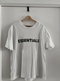 Essentials White Logo T Shirt Size M Hoodie, Sweatshirt | FlexRushtees.com