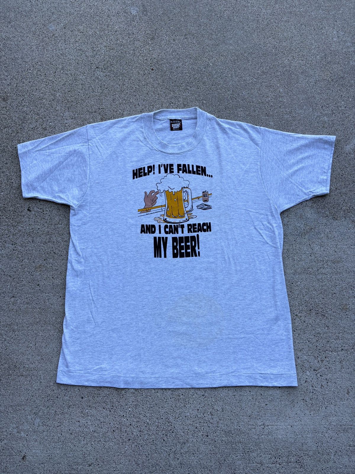 Hanes Vintage 1991 Screen Stars Help I Ve Fallen T Shirt Sz Xl