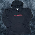 Anvil Vintage Matrix Hoodie Sweatshirt Women Xl Black Red Logo Grunge Streetwear Goth