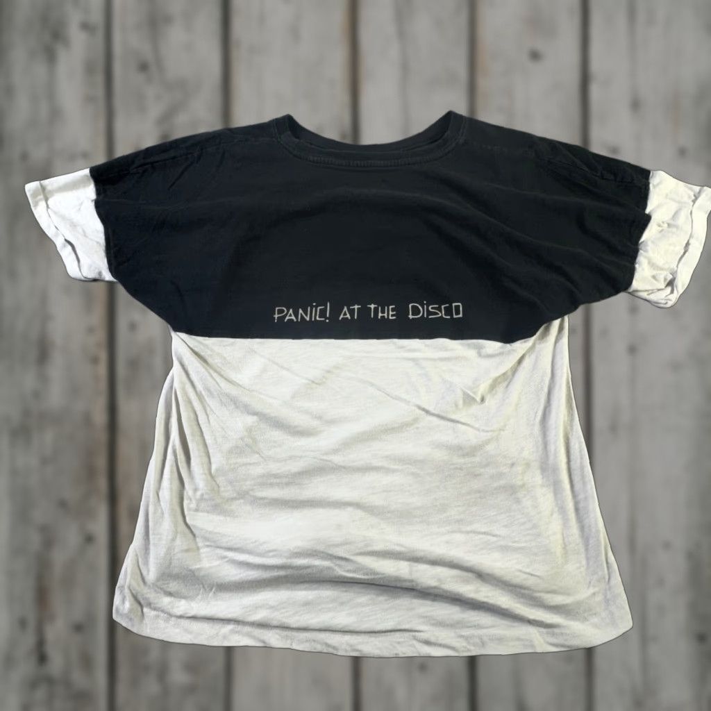 Vintage Panic At The Disco Shirt Men S Large Colorblock Black White Band Tee Boxercraft Hoodie, Sweatshirt