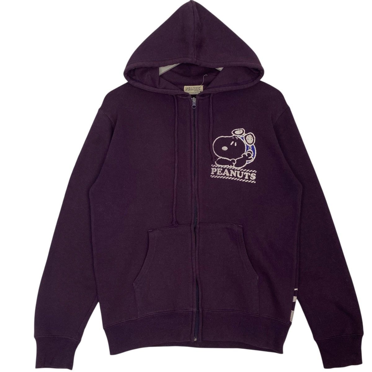 Vintage Peanuts Printed Hoodie Sweater Purple Jumper Size M