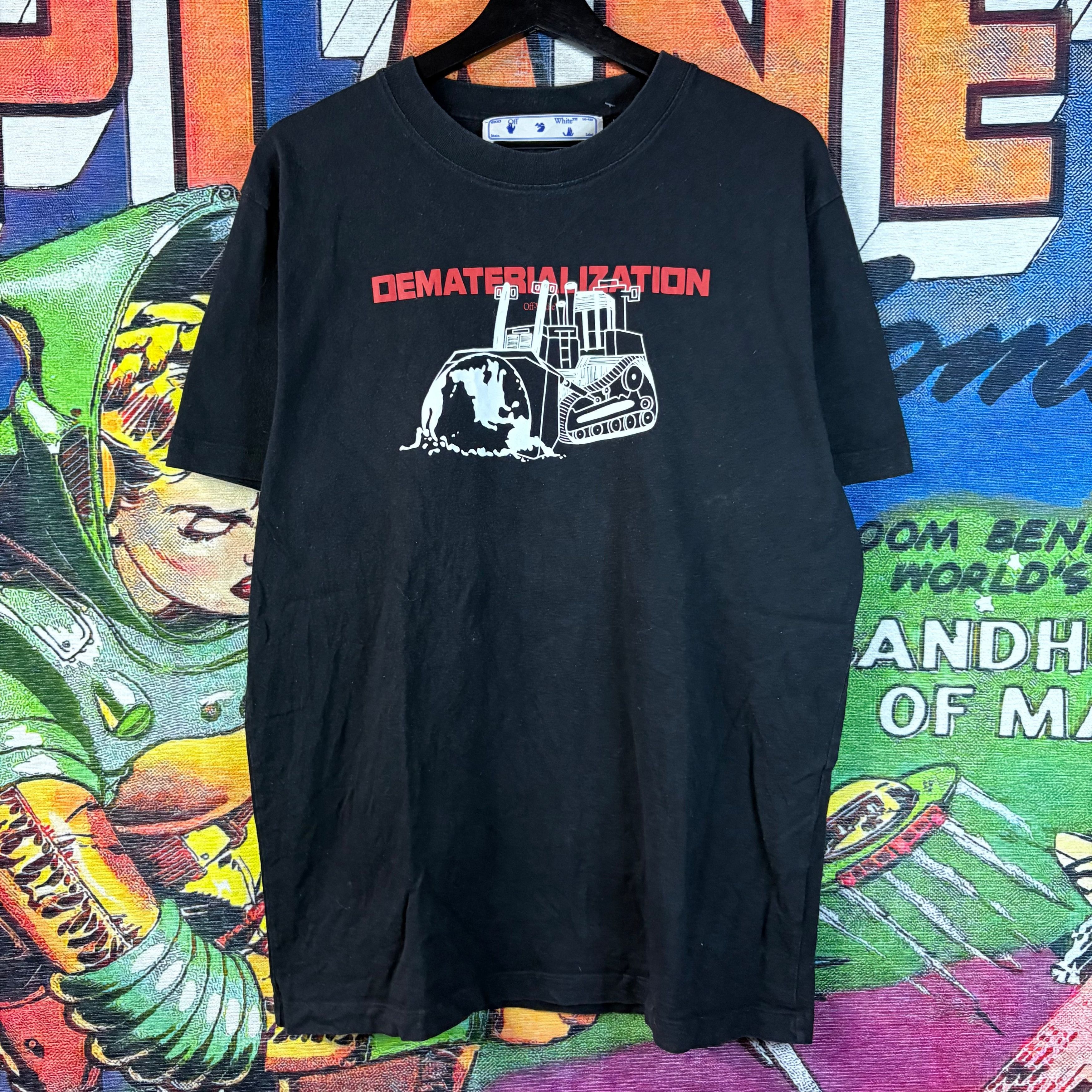 White Off White Dematerialization Graphic Tee Size Medium Hoodie, Sweatshirt | FlexRushtees.com