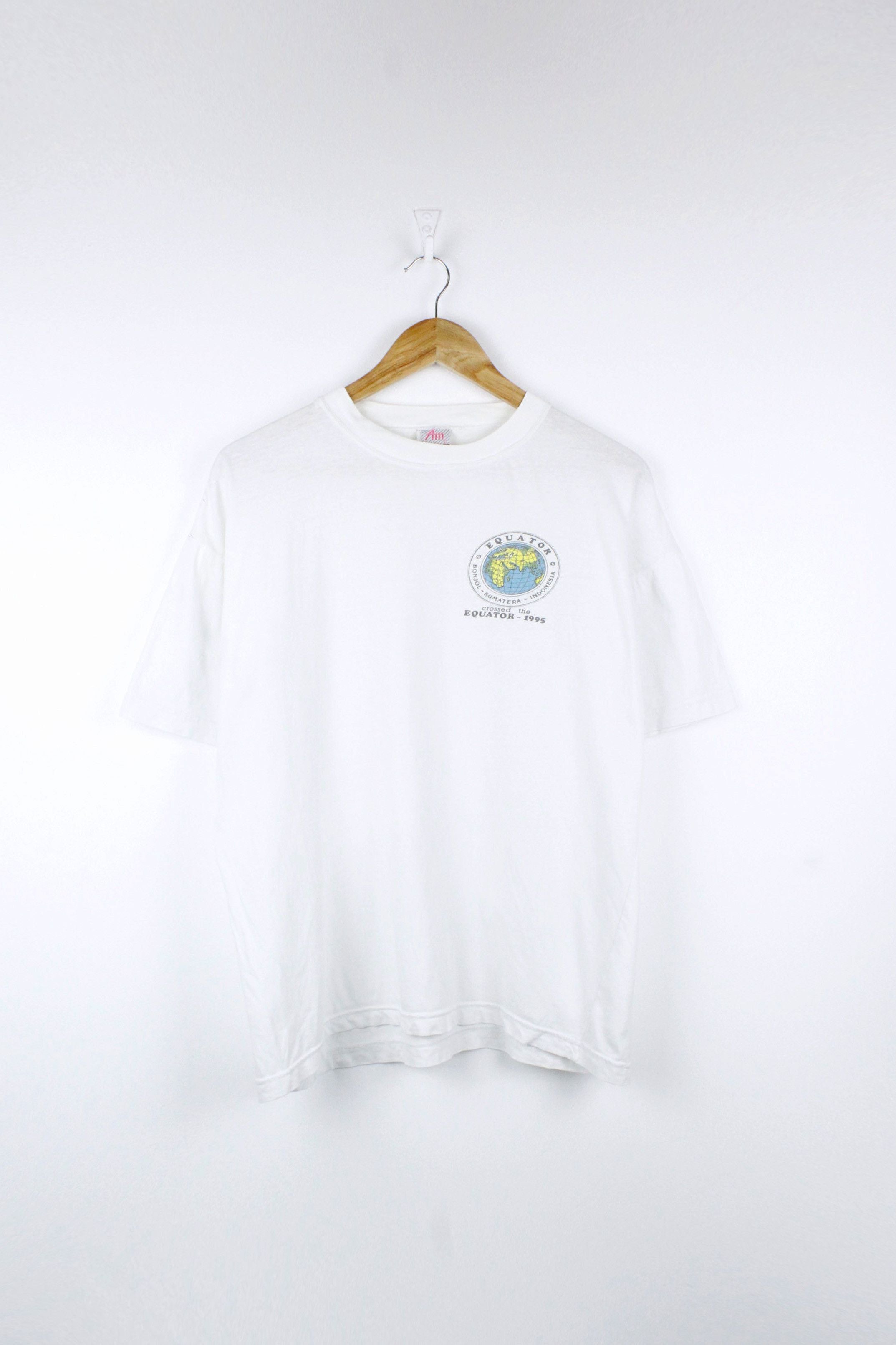 Vintage 1995 Crossed To The Equator Graphic Crew T Shirt 90s Hoodie, Sweatshirt | FlexRushtees.com