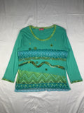 Other Ottimo Braccio Italy Psychedelic Sequin Flower Mesh Top