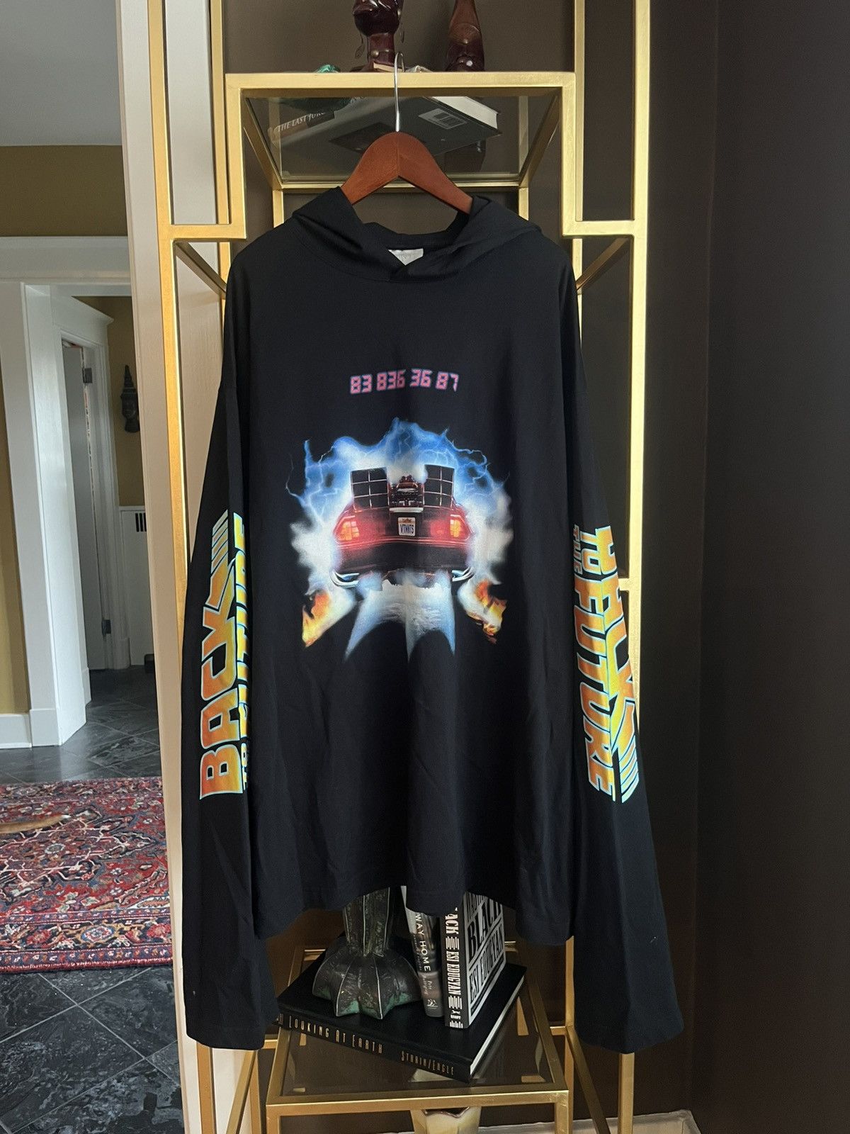 Vetements Vtmnts Back To The Future Graphic Print Hoodie T-Shirts, Sweatshirt | FlexRushtees.com