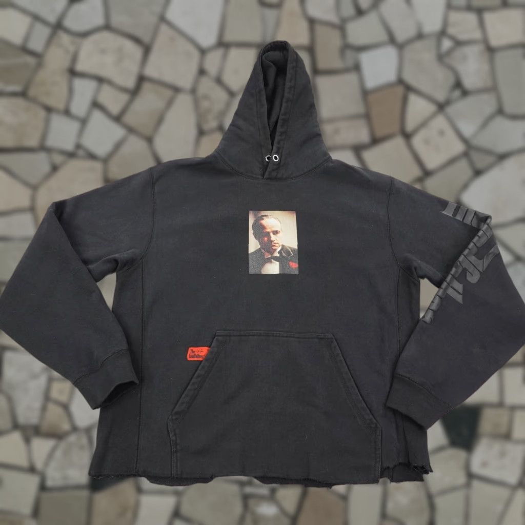 Palace The Godfather Hoodie Mens Large Black Graphic Print Hooded Pockets Sweatshirt Vito Corleone M