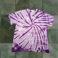 Vintage Gildan Heavy Cotton T Shirt Men Large Purple Tie Dye 70s Hippie Psychedelic Retro