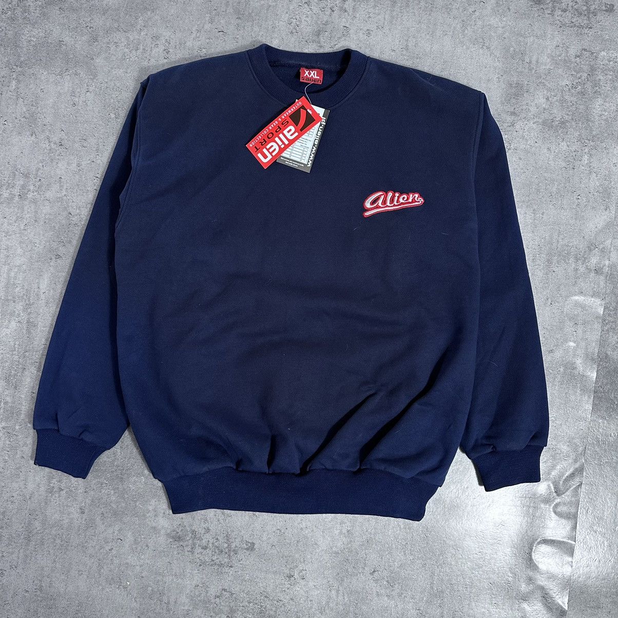 Vintage Alien Navy Crewneck Y2k Sweatshirt