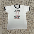 Vintage 1980s Screen Stars Mens Cotton Graphic T Shirt Short Sleeve Large White Over Exposur