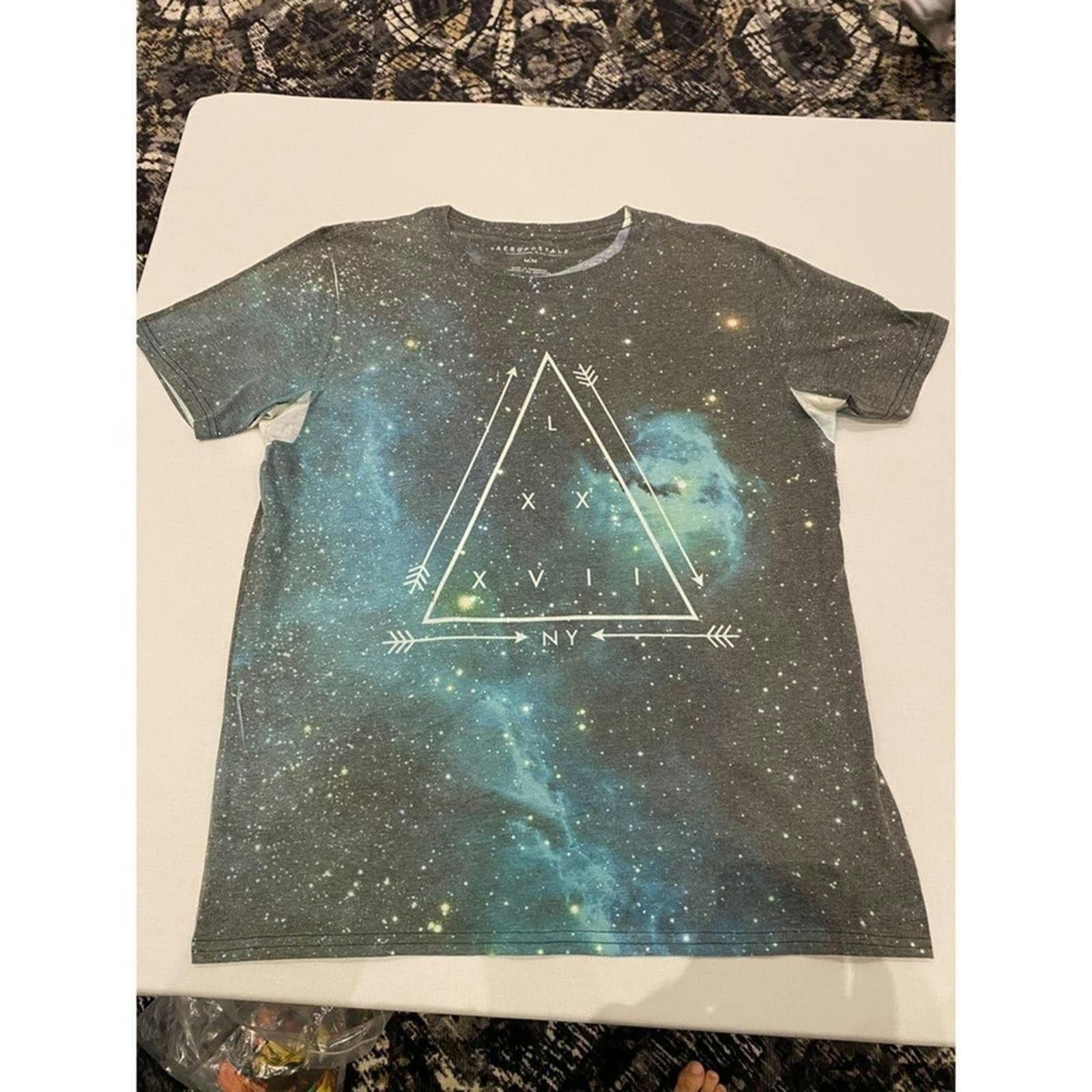 Aeropostale Galaxy Space Triangle T Shirt Size Medium M