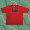 Vintage Lee Logo T Shirt 70s 80s Short Sleeve Regular Fit Adult Large Red Retro Mens