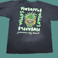 Vintage Pineapple Willy S Panama City Beach T Shirt Men Large Black Graphic Print Crew Neck Beach Sh