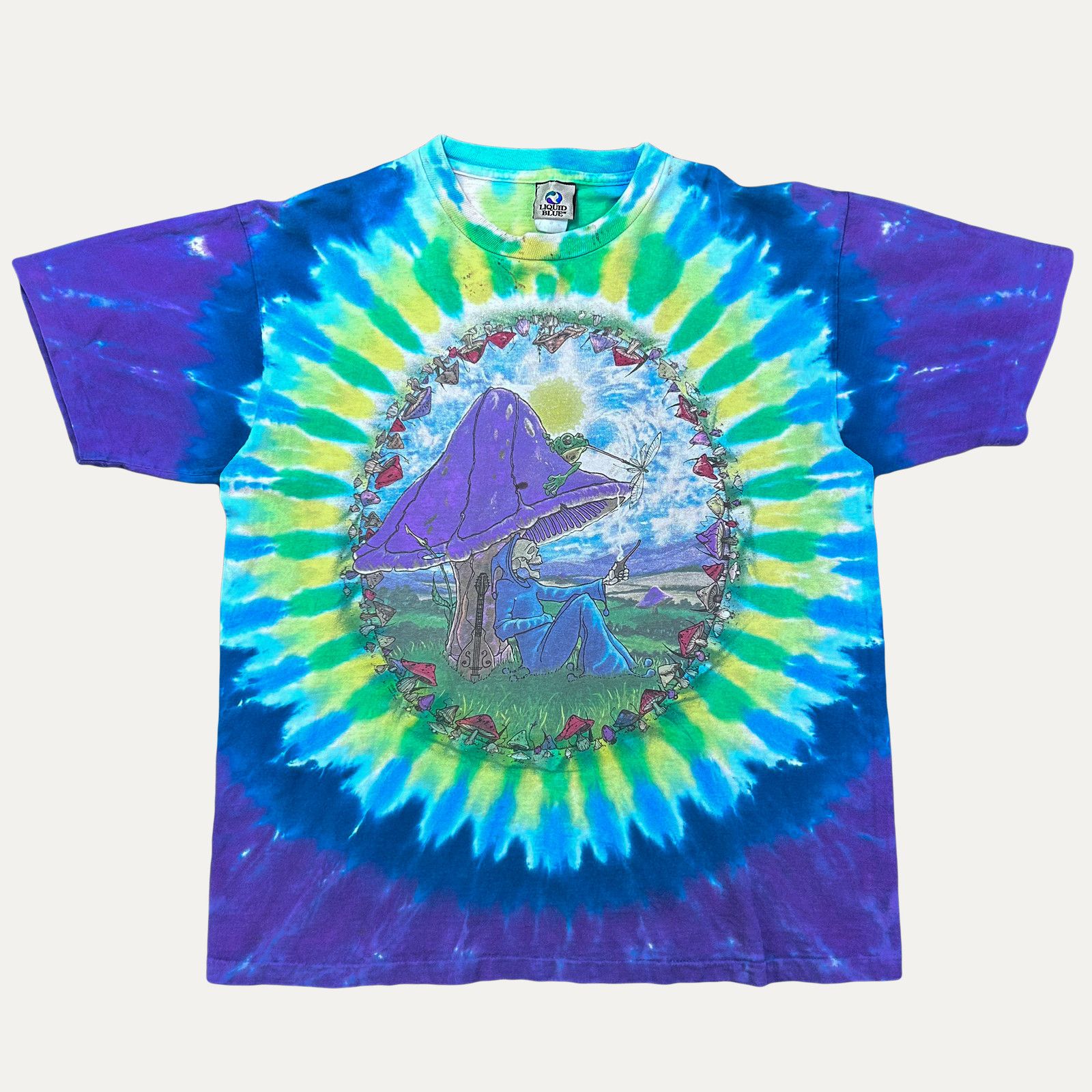 Blue Vintage Liquid Blue Mushroom 2000 T Shirt