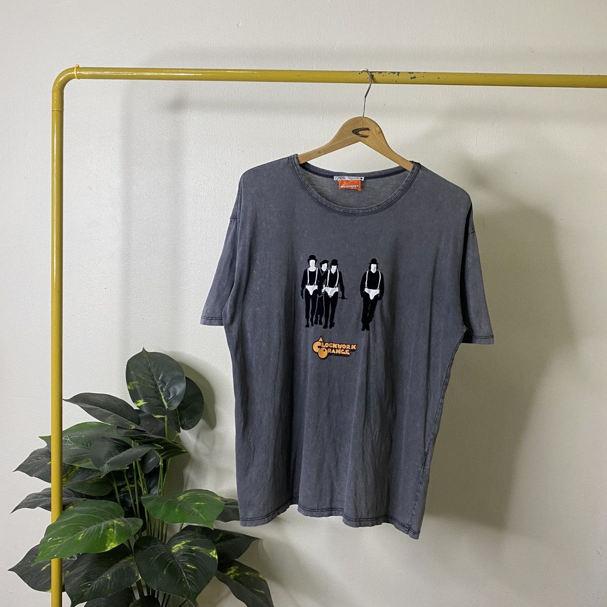 Zara Stanley Kubrick Film Clockwork Orange Grey Stone Washed Tee Hoodie, Sweatshirt | FlexRushtees.com