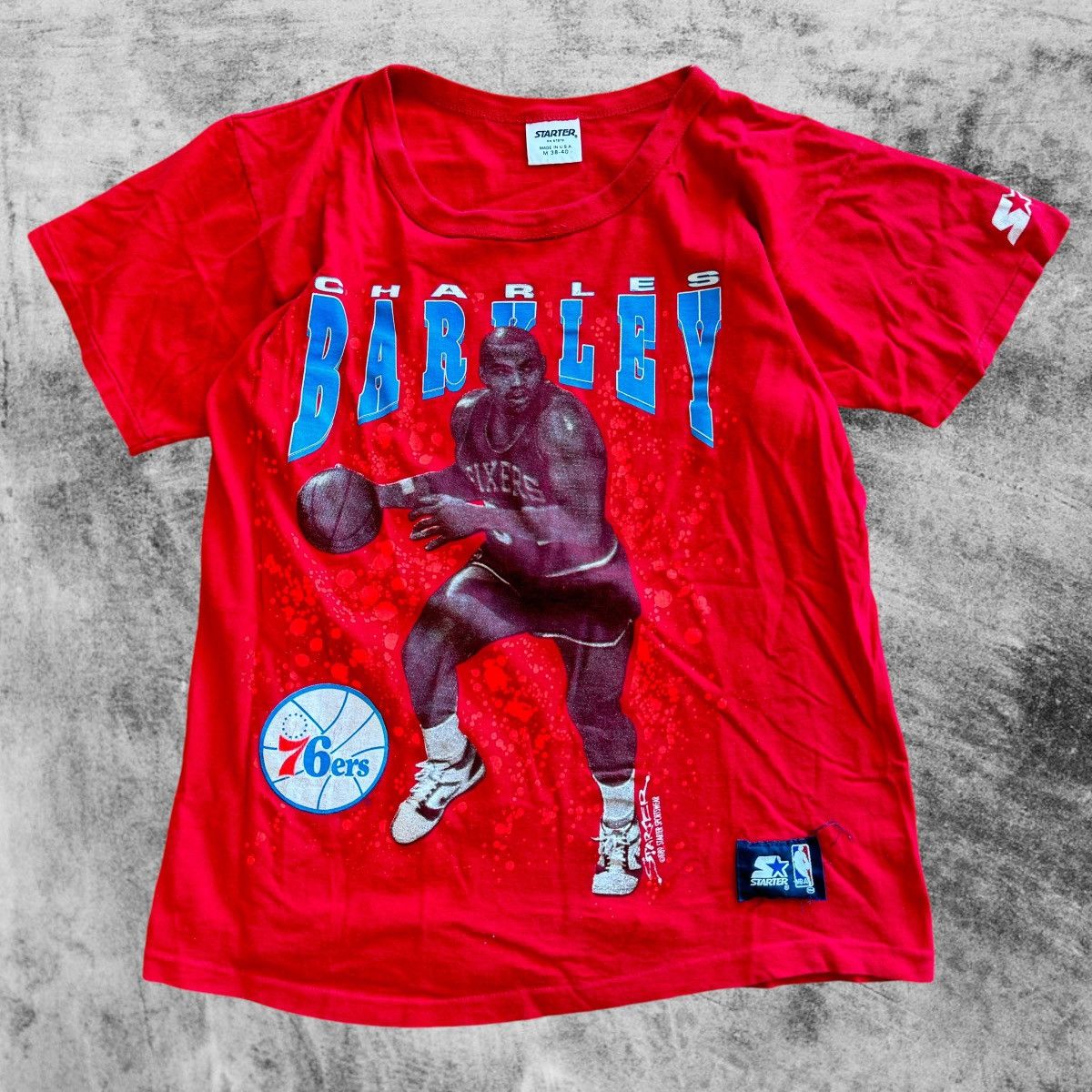 Starter X Vintage Vintage 90s Nba Charles Barkley 76ers Starter Tee M Boxy