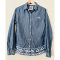 Superdry British Japan White Navajo Embroidered Shirt M
