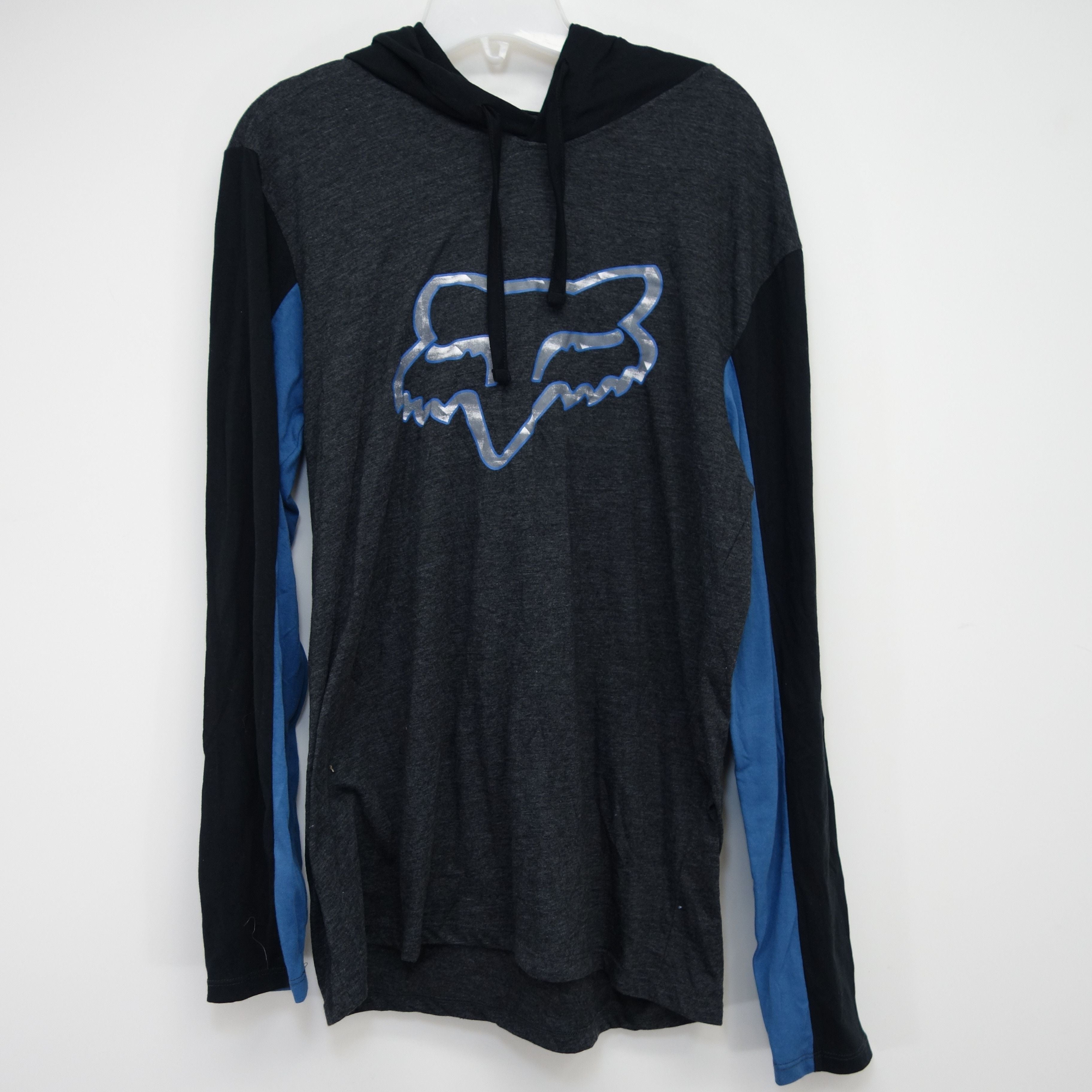 Fox Racing Gray Blue Black Fall Skate Regular Hoodie Size Medium T-Shirts, Sweatshirt | FlexRushtees.com
