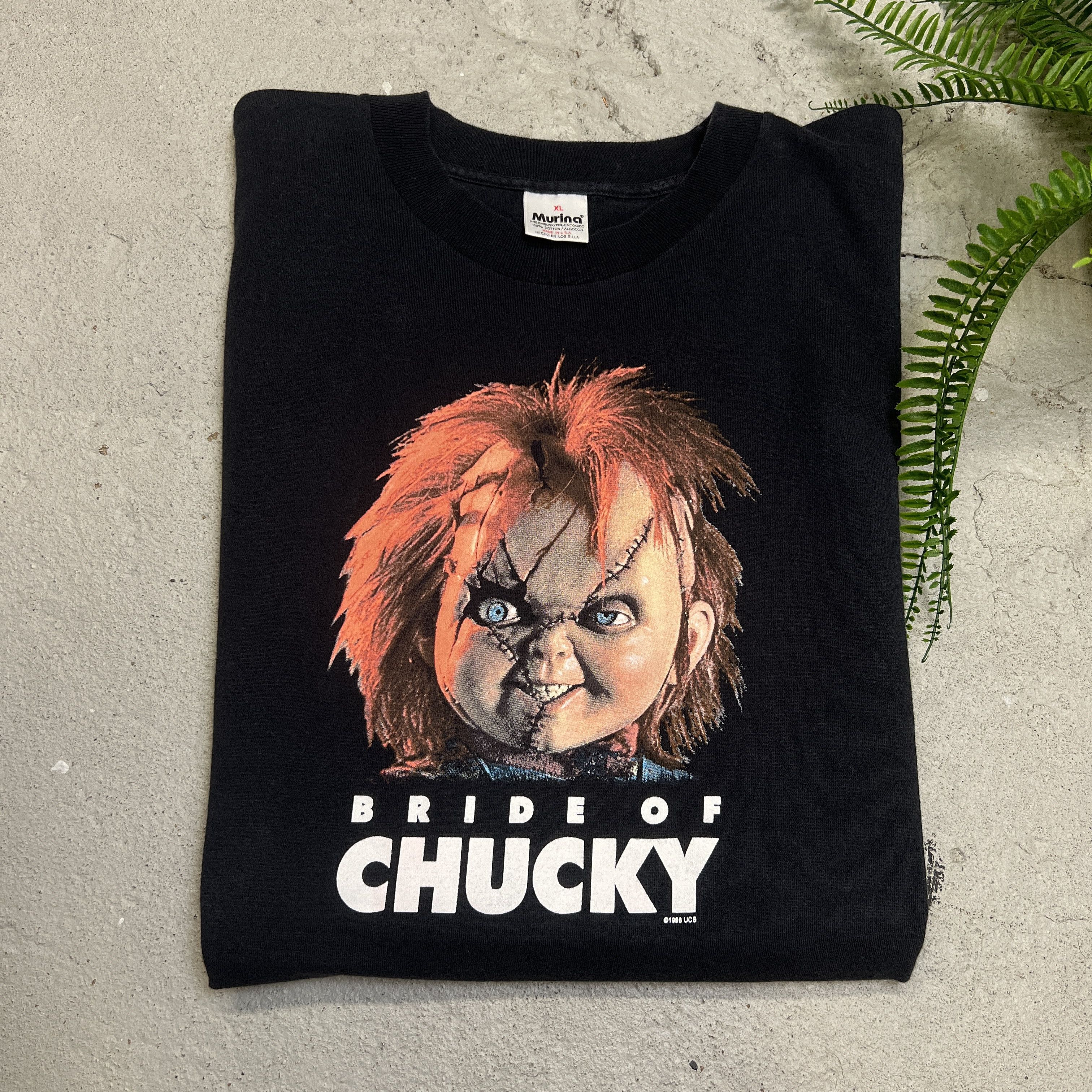 Vintage 1998 Bride Of Chucky Chucky Gets Lucky Horror Promo Tee Hoodie, Sweatshirt | FlexRushtees.com