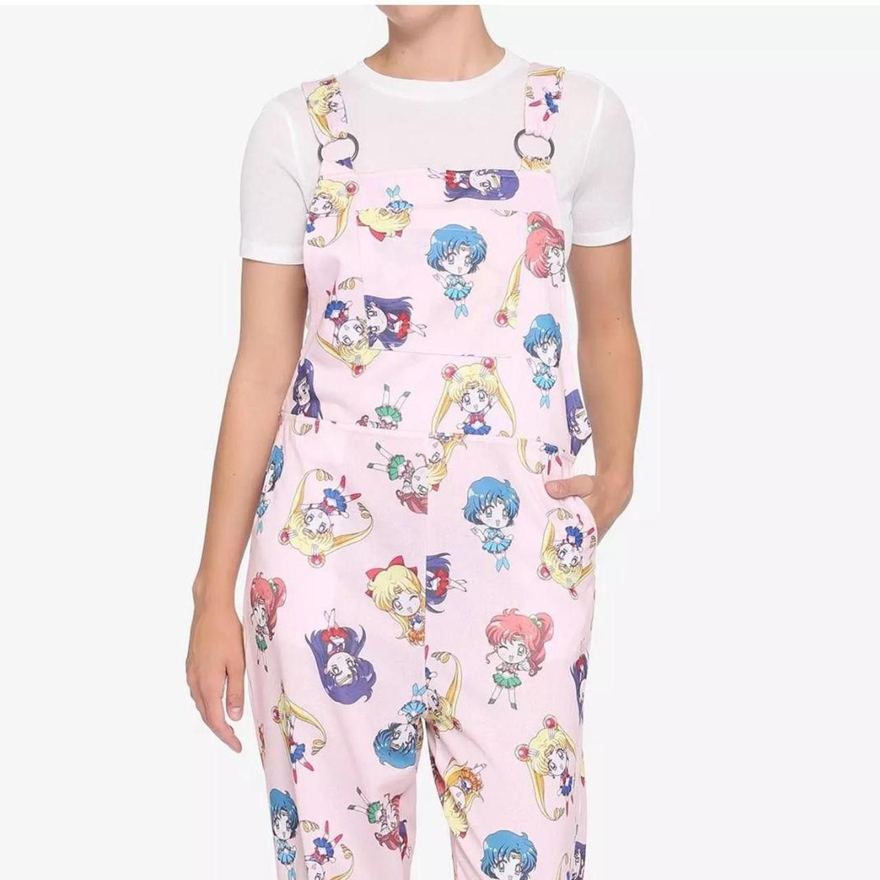 Designer Sailor Moon Cartoon Print Overalls S M