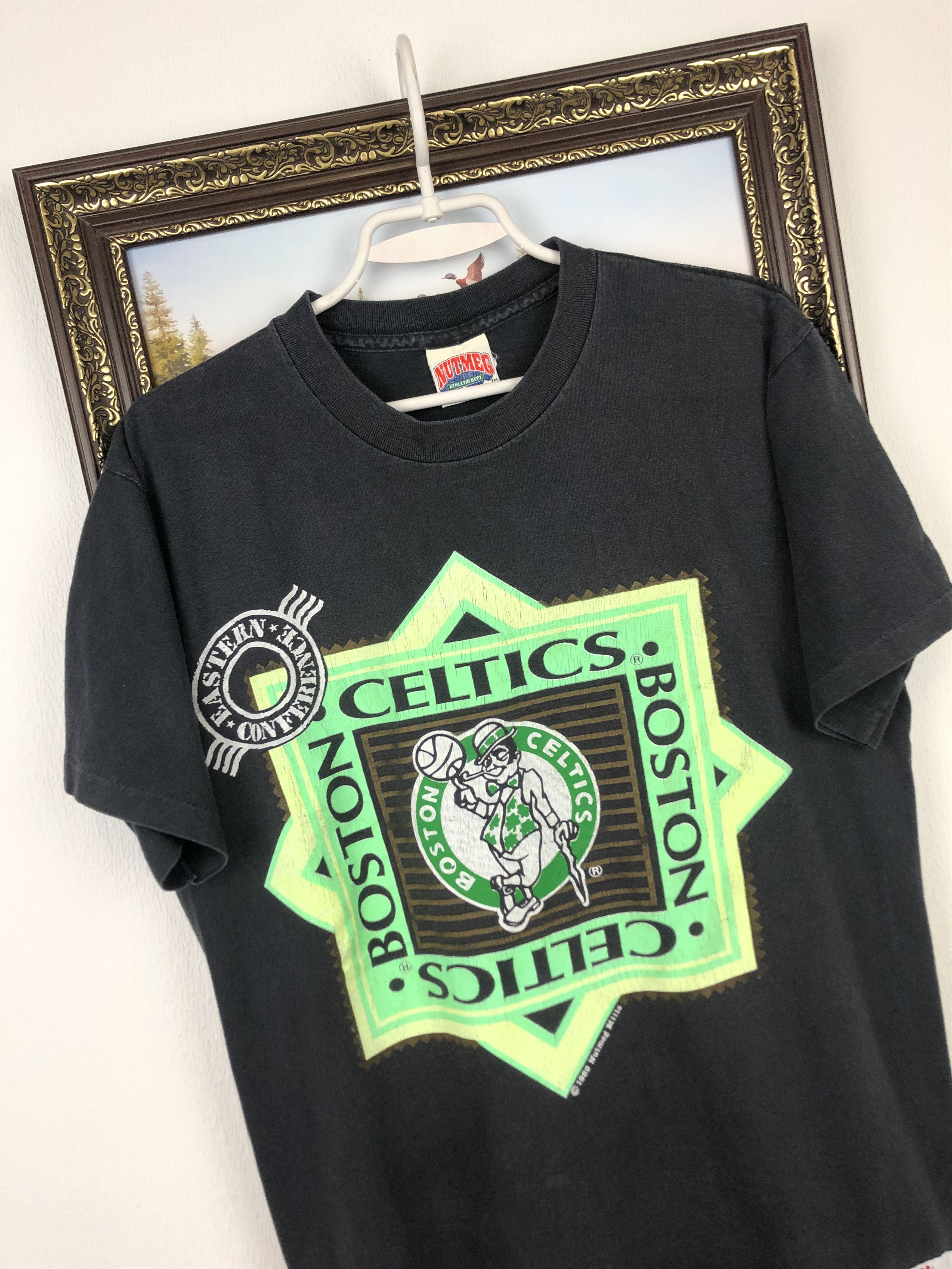 Vintage 90 S Boston Celtics Nba Shirt Over Print Jersey Bird Hoodie, Sweatshirt | FlexRushtees.com