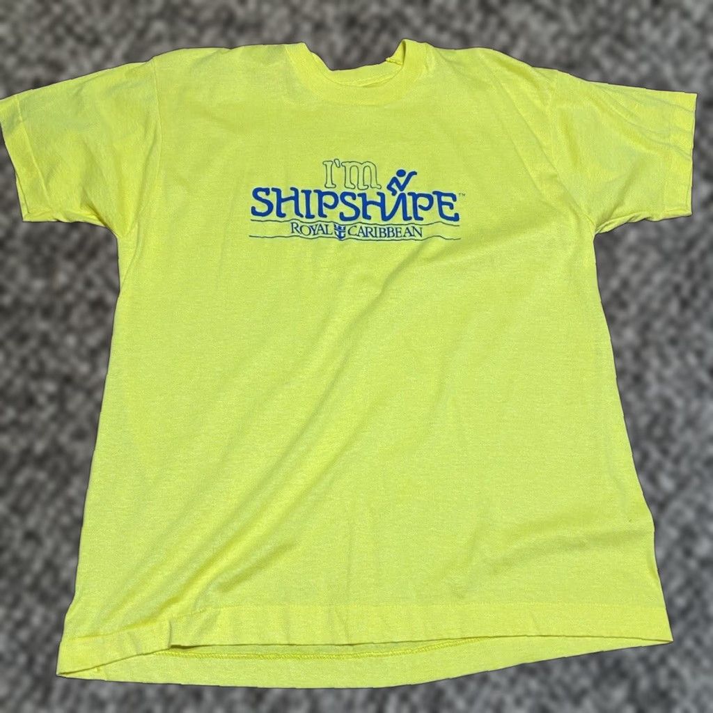 Vintage Screen Stars Usa T Shirt Nautical Cruise Yellow Xl Men Short Sleeve 80s 90s Vacation