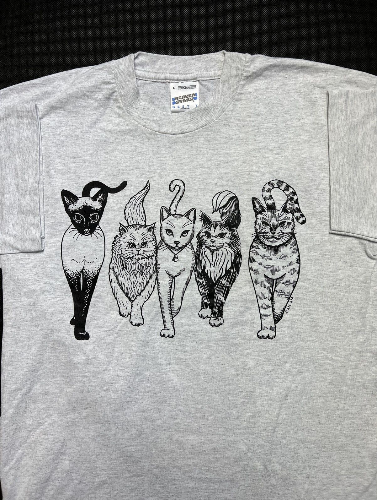 Vintage Tshirt Cats Can Am Screen Stars Vintage 80 S 90 S