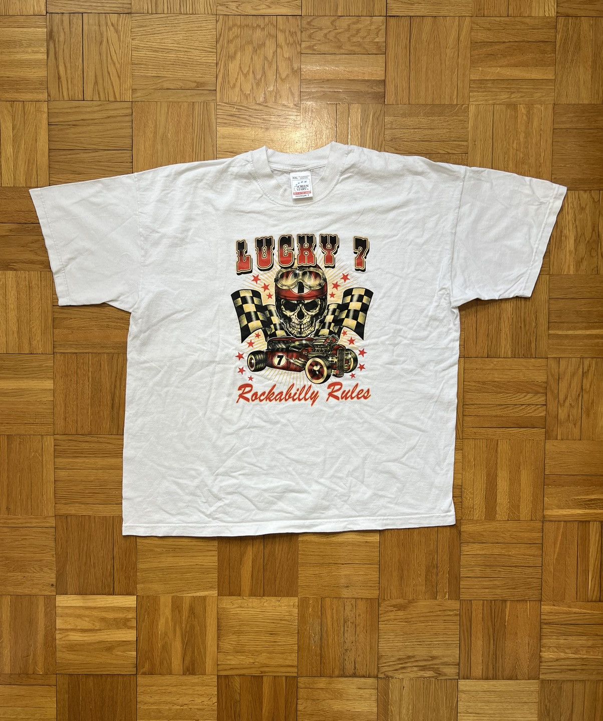 Vintage Tshirt Lucky 7 Rockabilly Rules 90 S Screen Stars