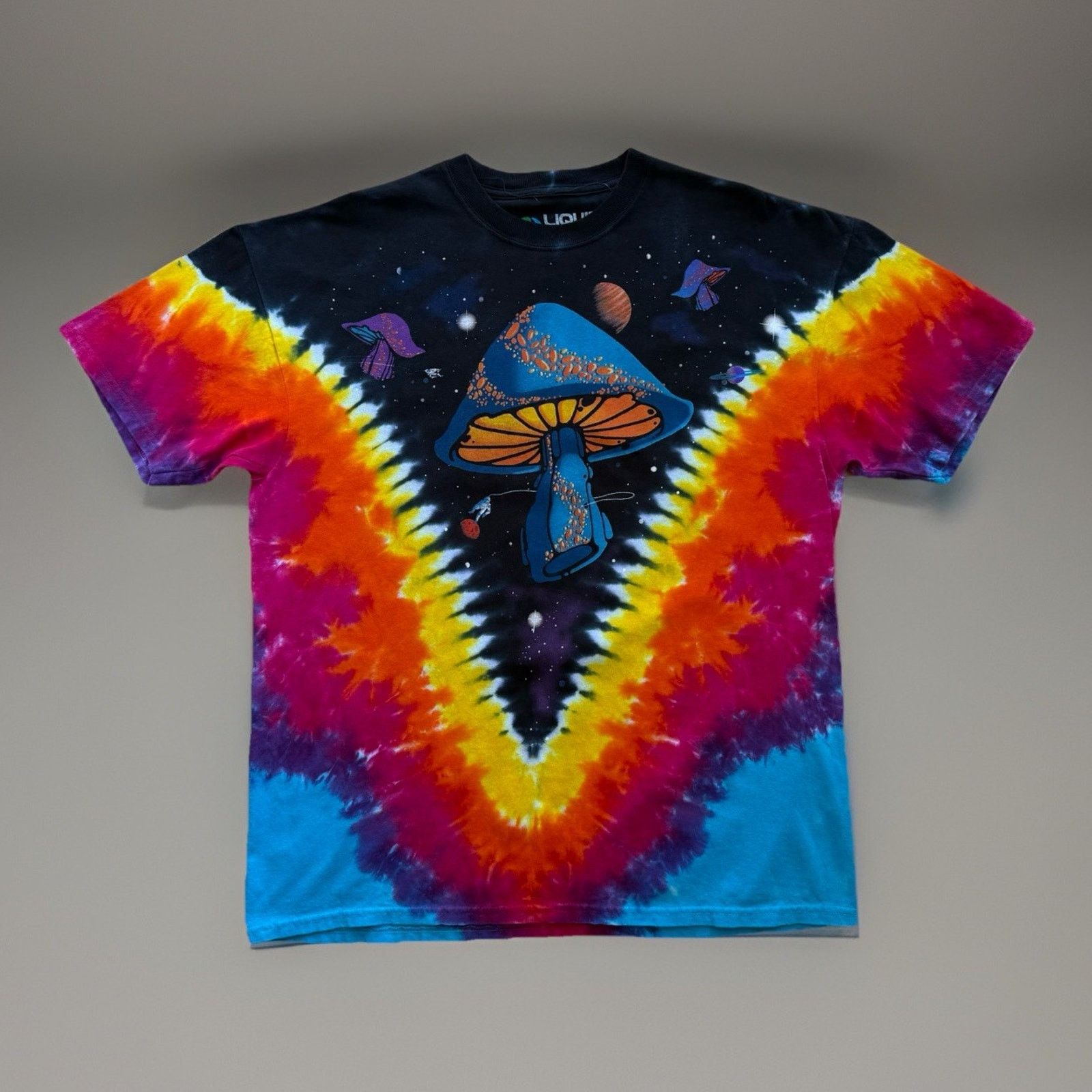 Blue Mushroom Liquid Blue Shirt Xl Multicolor Trippy Art Hippie