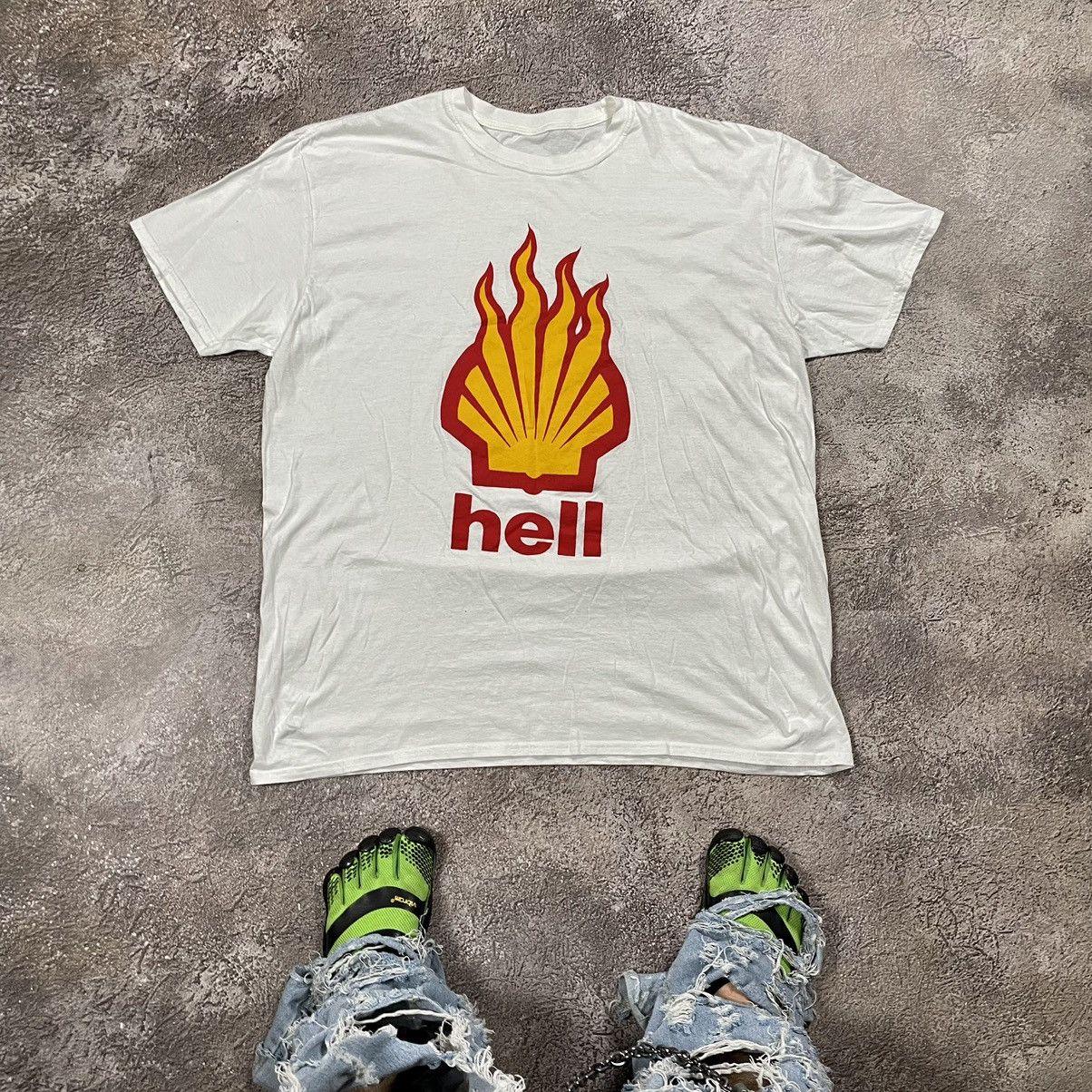 Vintage Adult Hell Logo Center Absurd Slogan Tee Hoodie, Sweatshirt | FlexRushtees.com